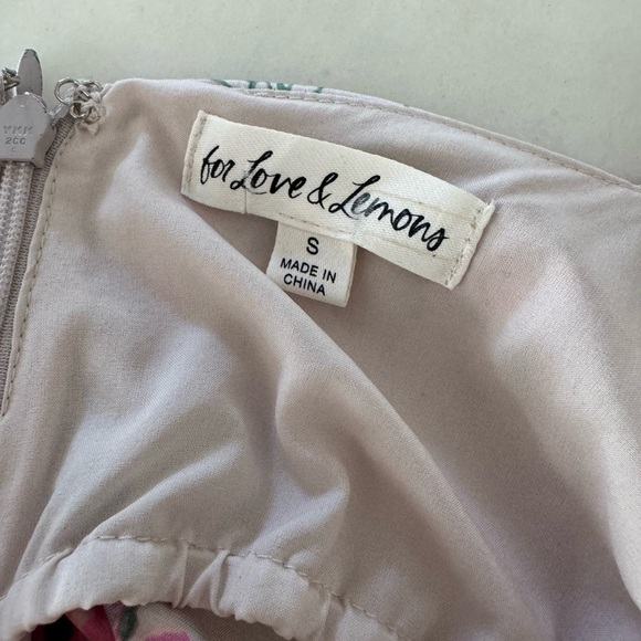 For Love and Lemons- Pink Floral Palais Adjustable Mini Dress - Picture 7 of 7